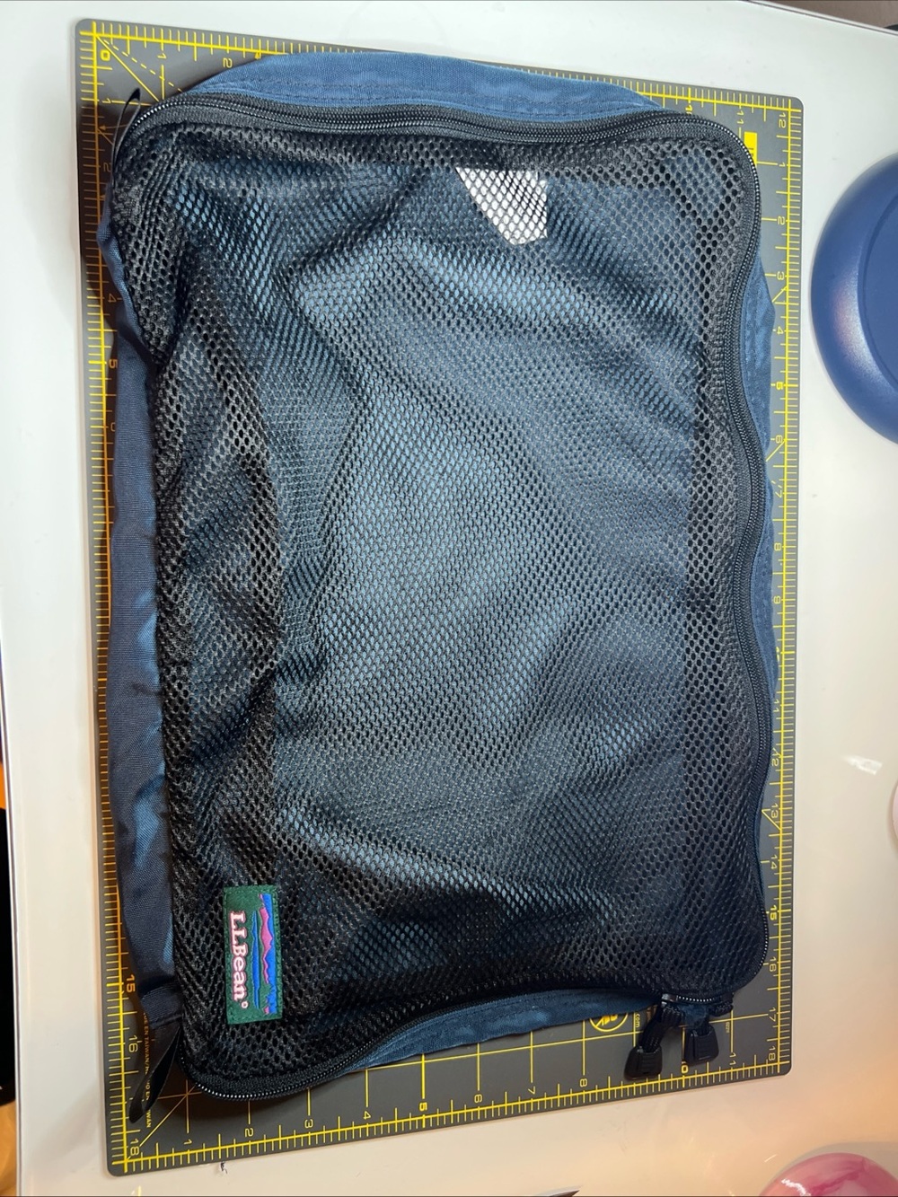 L.L. Bean Navy and Black Mesh Travel Organizer Pouch